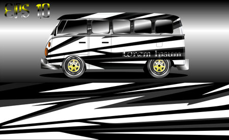 car decal wrap design vector sport car decal wrap design vectorのイラスト素材