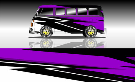 car decal wrap design vector sport car decal wrap design vectorのイラスト素材