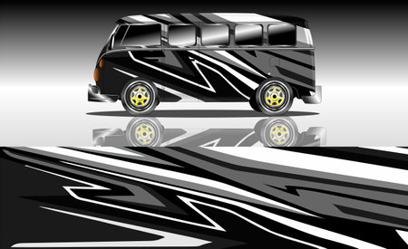 car decal wrap design vector sport car decal wrap design vectorのイラスト素材