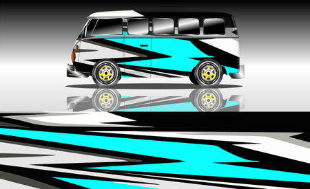 car decal wrap design vector sport car decal wrap design vectorのイラスト素材