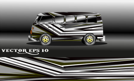 car decal wrap design vector sport car decal wrap design vectorのイラスト素材