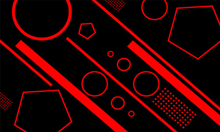 Abstract background with geometric shapes. Vector illustration. Red and black colors.のイラスト素材
