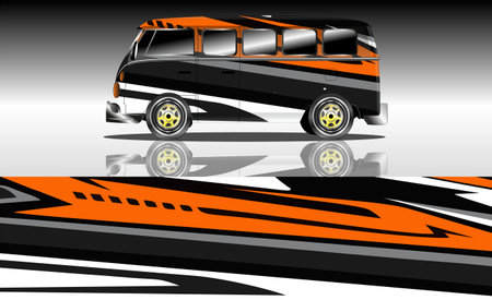 car decal wrap design vector sport car decal wrap design vectorのイラスト素材