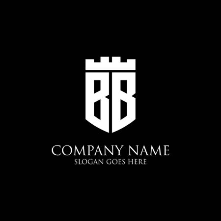 BB initial shield logo design Inspiration, crown royal logo vector - easy to used for your logoのイラスト素材