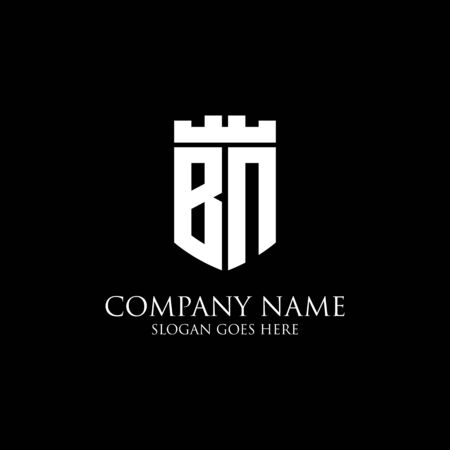 BN initial shield logo design Inspiration, crown royal logo vector - easy to used for your logoのイラスト素材