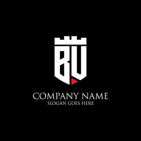 BV initial shield logo design Inspiration, crown royal logo vector - easy to used for your logoのイラスト素材