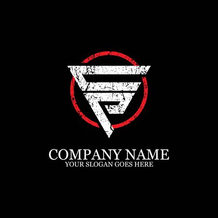 CP initial logo inspiration, gym design logo templateのイラスト素材