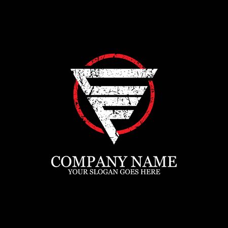 CF initial logo inspiration, gym design logo templateのイラスト素材