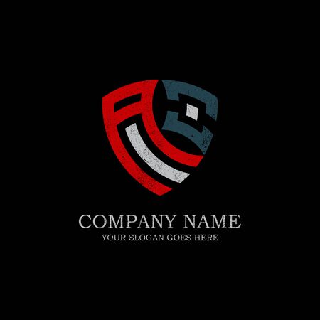 Initial AO letter logo Inspiration, vintage,rustic or retro style, shield company logo vectorのイラスト素材