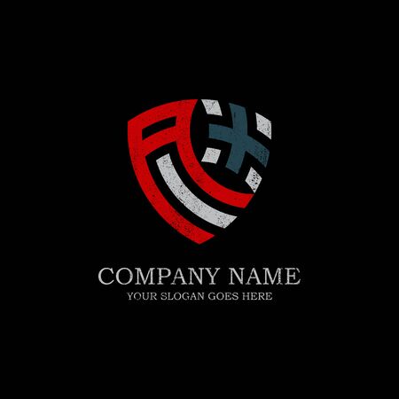 Initial AX letter logo Inspiration, vintage,rustic or retro style, shield company logo vectorのイラスト素材