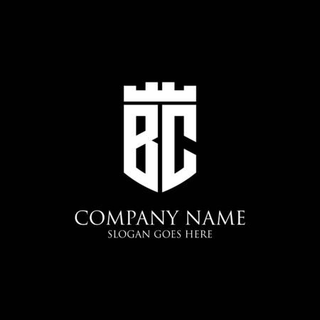 BC initial shield logo design Inspiration, crown royal logo vector - easy to used for your logoのイラスト素材