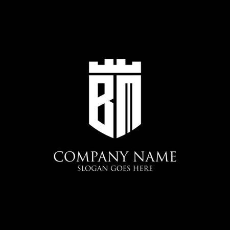 BM initial shield logo design Inspiration, crown royal logo vector - easy to used for your logoのイラスト素材