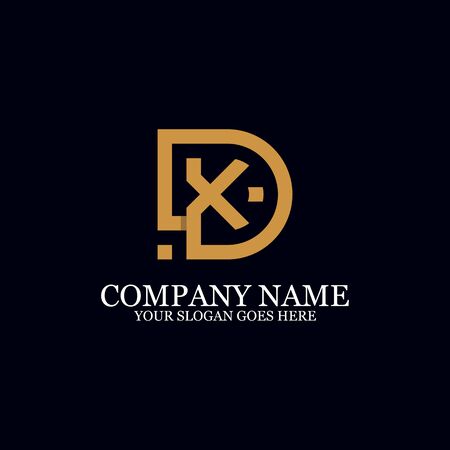 Letter DX Monogram Logo Inspiration, great for logo Marks, Clean and clever logo templates, initial logo designsのイラスト素材