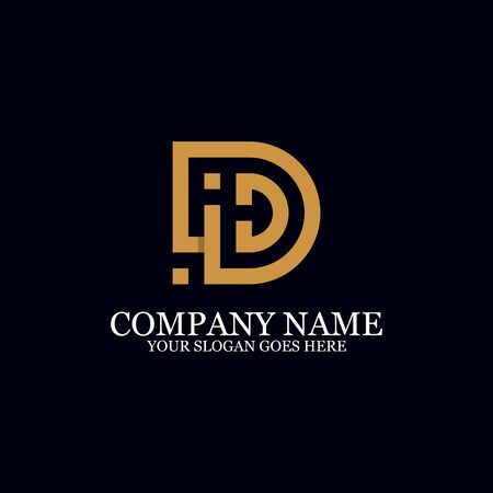 Letter DI Monogram Logo Inspiration, great for logo Marks, Clean and clever logo templates, initial logo designsのイラスト素材