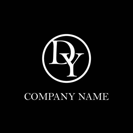 dy letter logo inspiration, circle decoration logo templateのイラスト素材