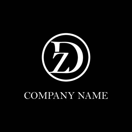 dz letter logo inspiration, circle decoration logo templateのイラスト素材