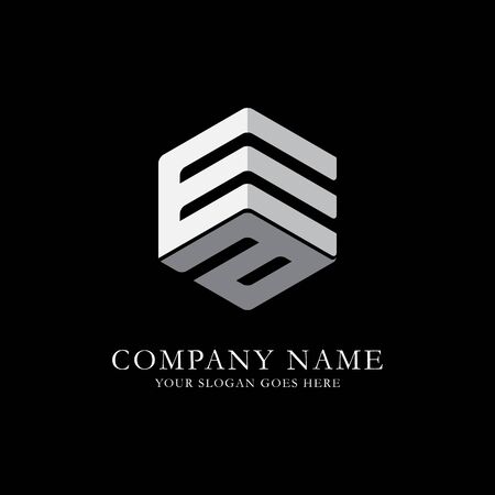 EA initial letter Logo Inspiration, E and A combination logo vector with hexagonal ideaのイラスト素材