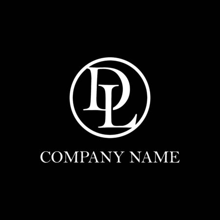 dl letter logo inspiration, circle decoration logo templateのイラスト素材