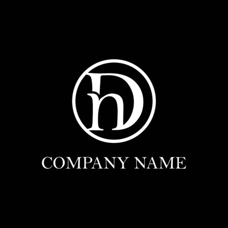 dn letter logo inspiration, circle decoration logo templateのイラスト素材