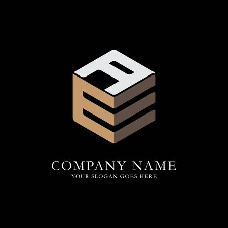 EA initial letter Logo Inspiration, E and A combination logo vector with hexagonal ideaのイラスト素材
