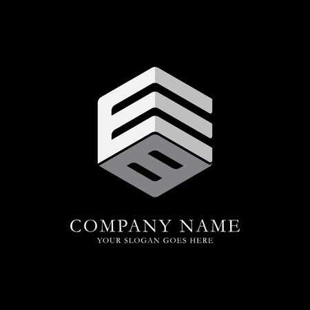 EB initial letter Logo Inspiration, E and B combination logo vector with hexagonal ideaのイラスト素材