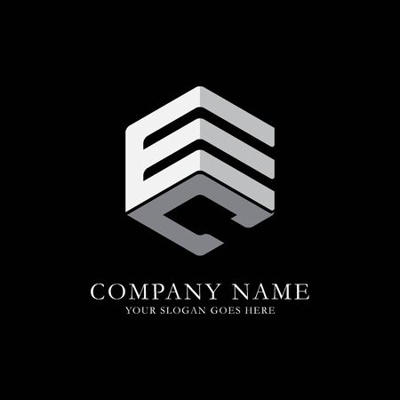 EC initial letter Logo Inspiration, E and C combination logo vector with hexagonal ideaのイラスト素材