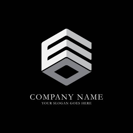 ED initial letter Logo Inspiration, E and D combination logo vector with hexagonal ideaのイラスト素材