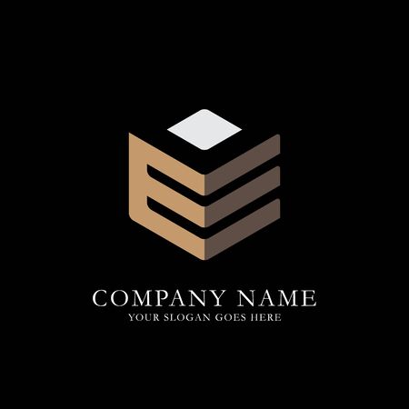 ED initial letter Logo Inspiration, E and D combination logo vector with hexagonal ideaのイラスト素材