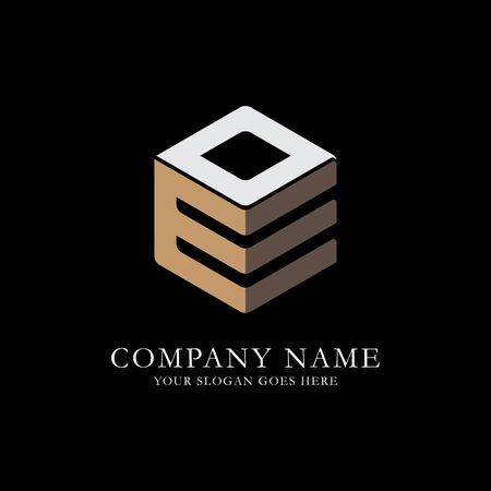 ED initial letter Logo Inspiration, E and D combination logo vector with hexagonal ideaのイラスト素材