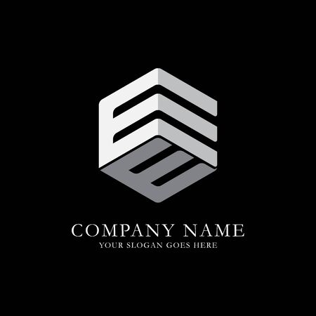 EE initial letter Logo Inspiration, E and E combination logo vector with hexagonal ideaのイラスト素材