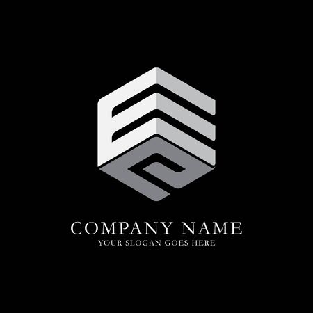 EE initial letter Logo Inspiration, E and E combination logo vector with hexagonal ideaのイラスト素材