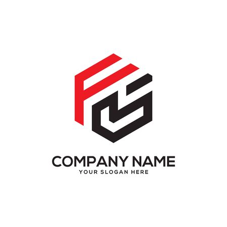 FL initial letter Logo Inspiration, F and L combination logo vector with hexagonal ideaのイラスト素材