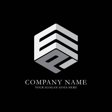 EP initial letter Logo Inspiration, E and P combination logo vector with hexagonal ideaのイラスト素材