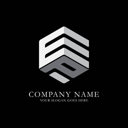 EP initial letter Logo Inspiration, E and P combination logo vector with hexagonal ideaのイラスト素材