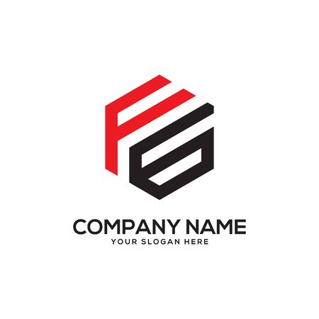 FG initial letter Logo Inspiration, F and G combination logo vector with hexagonal ideaのイラスト素材