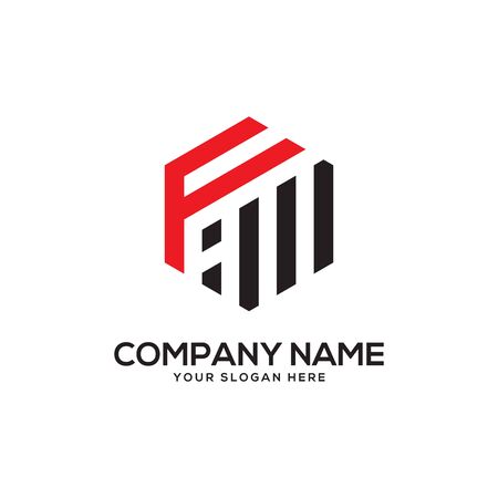 FI initial letter Logo Inspiration, F and I combination logo vector with hexagonal ideaのイラスト素材