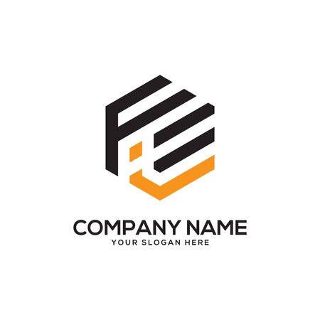 FI initial letter Logo Inspiration, F and I combination logo vector with hexagonal ideaのイラスト素材