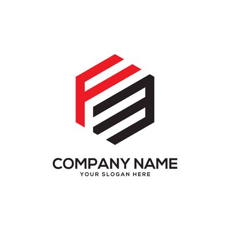 FM initial letter Logo Inspiration, F and M combination logo vector with hexagonal ideaのイラスト素材