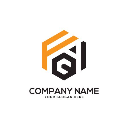 FQ initial letter Logo Inspiration, F and Q combination logo vector with hexagonal ideaのイラスト素材