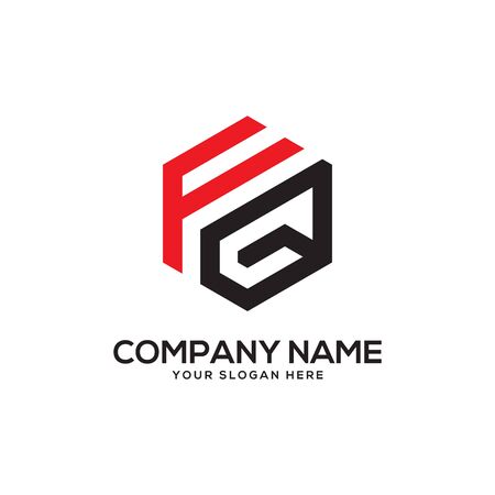 FQ initial letter Logo Inspiration, F and Q combination logo vector with hexagonal ideaのイラスト素材