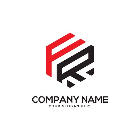 FRinitial letter Logo Inspiration, F and R combination logo vector with hexagonal ideaのイラスト素材