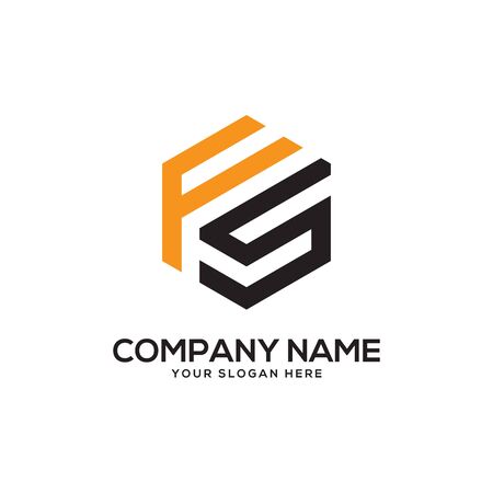 FS initial letter Logo Inspiration, F and S combination logo vector with hexagonal ideaのイラスト素材