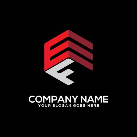 GF initial letter Logo Inspiration, G and F combination logo vector with hexagonal ideaのイラスト素材