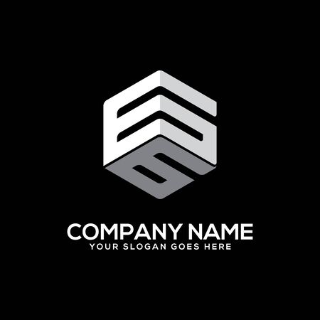 GG initial letter Logo Inspiration, G and G combination logo vector with hexagonal ideaのイラスト素材