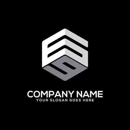 GG initial letter Logo Inspiration, G and G combination logo vector with hexagonal ideaのイラスト素材