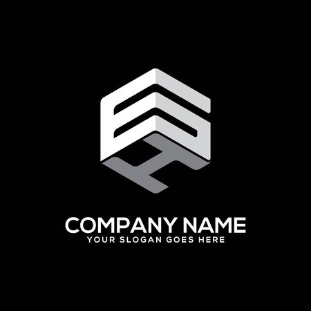 GH initial letter Logo Inspiration, G and H combination logo vector with hexagonal ideaのイラスト素材