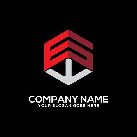 GK initial letter Logo Inspiration, G and K combination logo vector with hexagonal ideaのイラスト素材