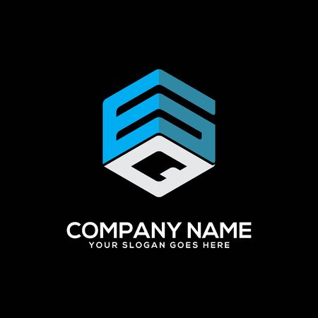 GQ initial letter Logo Inspiration, G and Q combination logo vector with hexagonal ideaのイラスト素材