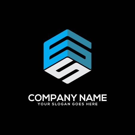 GS initial letter Logo Inspiration, G and S combination logo vector with hexagonal ideaのイラスト素材