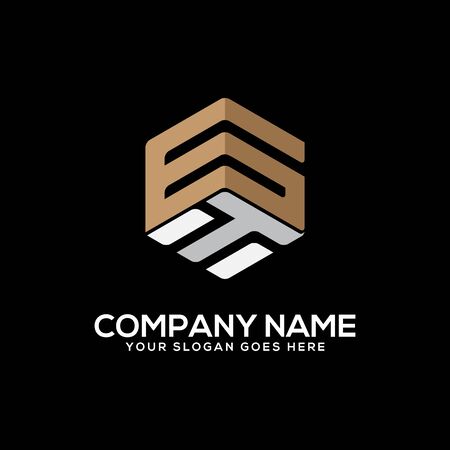 GT initial letter Logo Inspiration, G and T combination logo vector with hexagonal ideaのイラスト素材